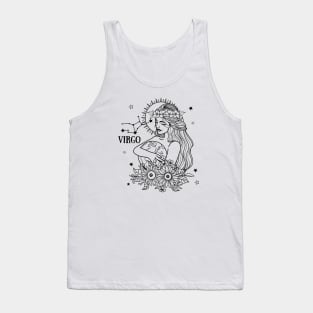 Zodiac Garden Floral Design: Virgo Tank Top